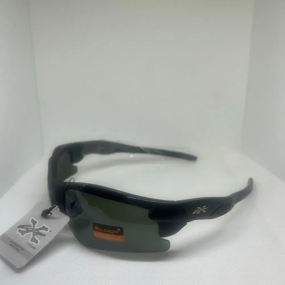 X-Loop Wrap Semi-Rimless Mens Shades Sunglasses